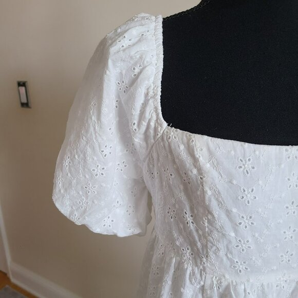 Altar’d State White Eyelet Milkmaid Dress Women's Size XL - Picture 5 of 14